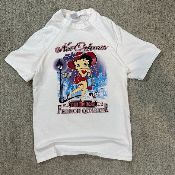 Vintage 2000s Style New Orleans Betty Boop Graphic Tee T-Shirt - Picture 1 of 6